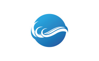 Beach water wave logo vector v33