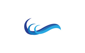 Beach water wave logo vector v34
