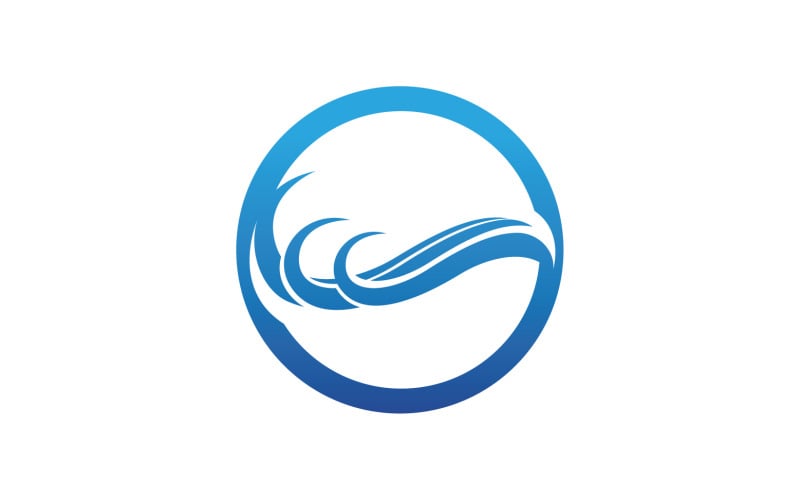 Beach water wave logo vector v35 Logo Template
