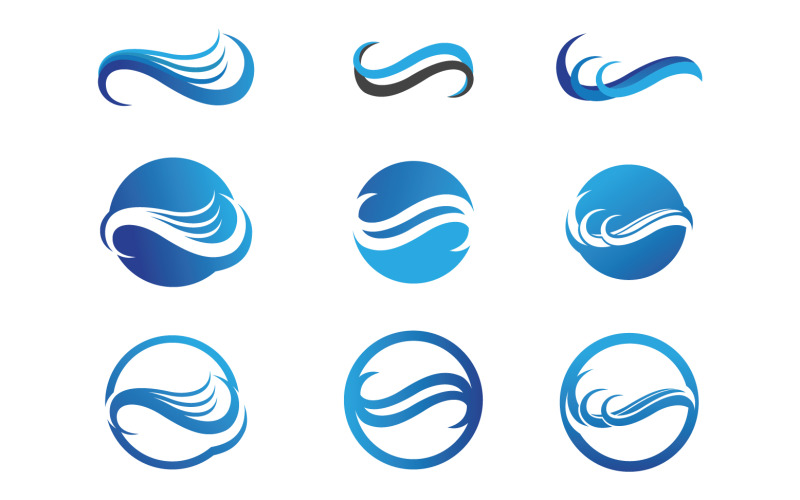 Beach water wave logo vector v37 Logo Template