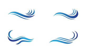 Beach water wave logo vector v8