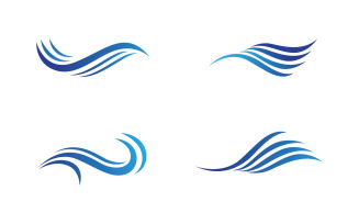 Beach water wave logo vector v9