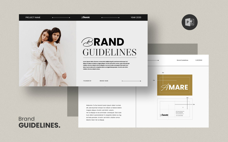 Brand Guideline Layout Presentation Templat PowerPoint Template