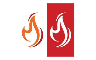 Fire hot flame logo burn template vector v10