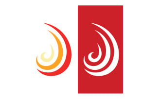 Fire hot flame logo burn template vector v14