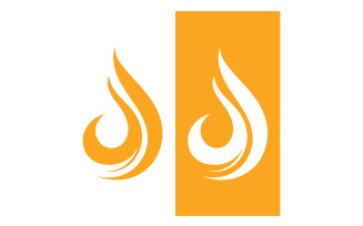 Fire hot flame logo burn template vector v1