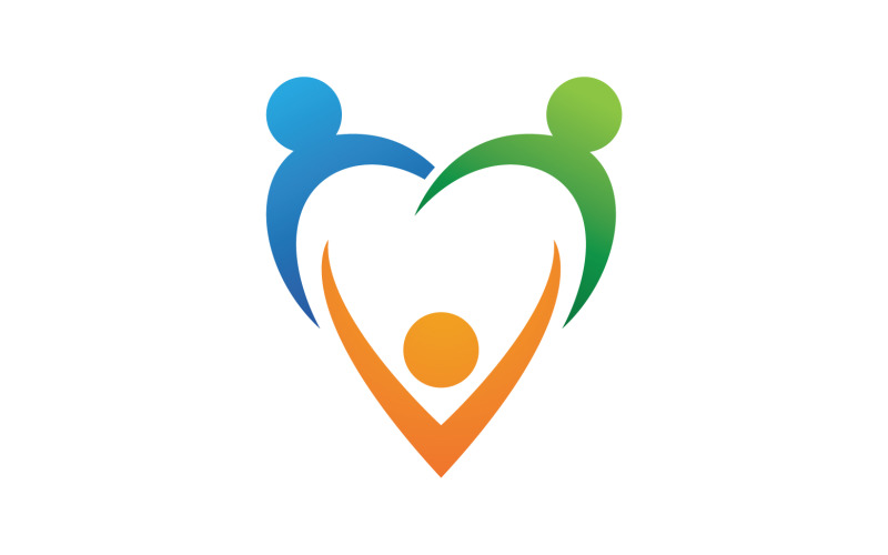 Love heart family logo support template v16 Logo Template