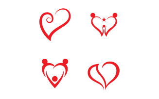 Love heart family logo support template v17