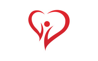 Love heart family logo support template v1