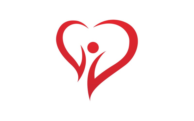Love heart family logo support template v1 Logo Template