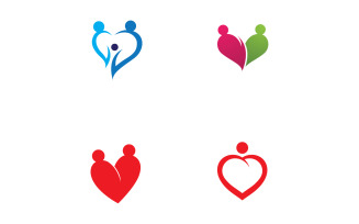 Love heart family logo support template v21