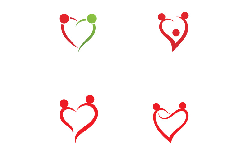 Love heart family logo support template v22 Logo Template