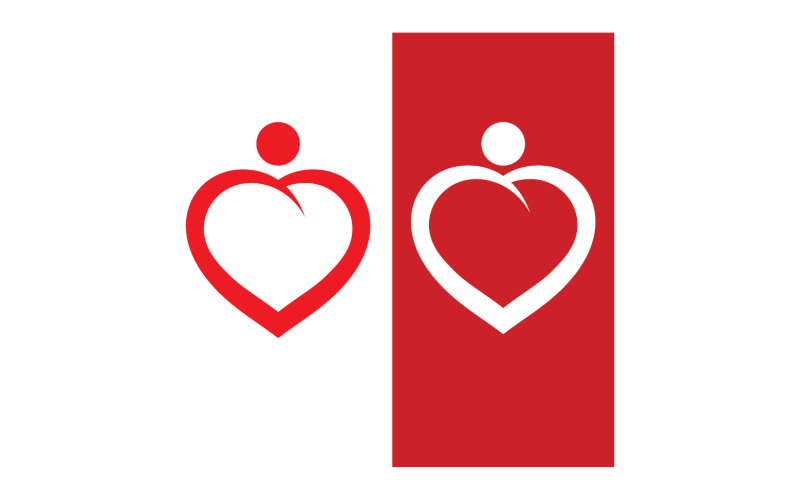 Love heart family logo support template v24 Logo Template
