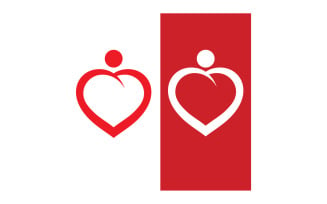 Love heart family logo support template v24