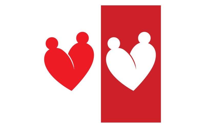 Love heart family logo support template v25 Logo Template