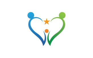 Love heart family logo support template v8