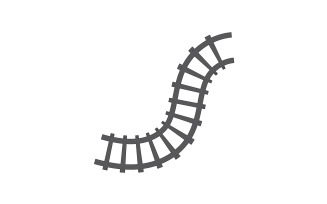 Train track way logo icon vector template logo v26