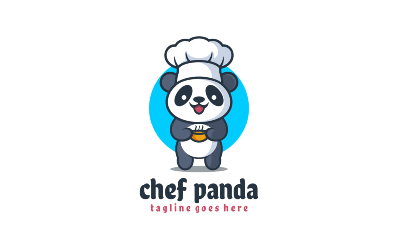 Chef Panda Mascot Cartoon Logo 1 Logo Template