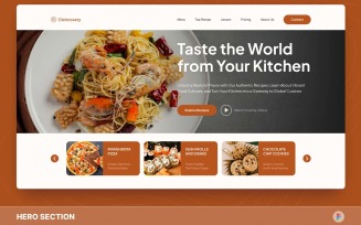 Dishcovery - Food Recipe Hero Section Figma Template
