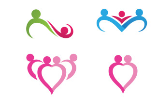 Family care health people and team business success logo v12