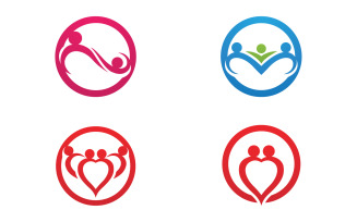 Family care health people and team business success logo v14