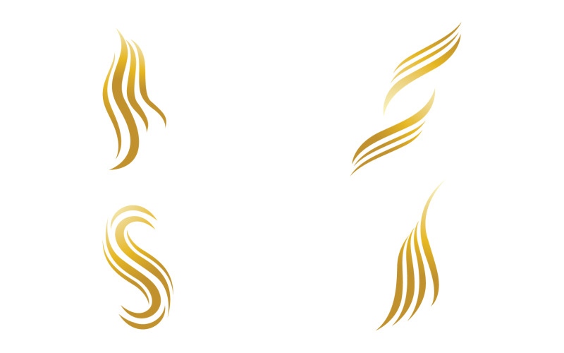 Hair wave style gold logo v10 Logo Template