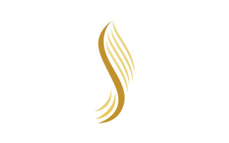 Hair wave style gold logo v8
