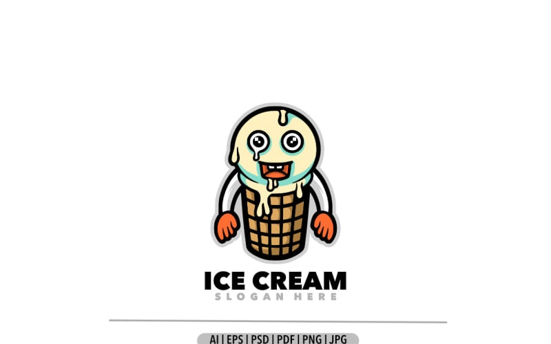 Ice cream mascot cartoon logo template design Logo Template