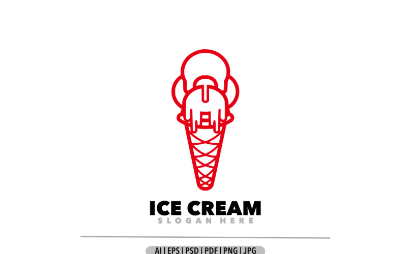 Ice cream outline design template Logo Template