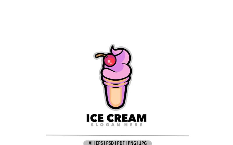 Ice cream simple logo design Logo Template