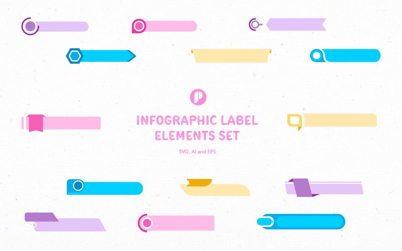 Infographic Label Elements Set Illustration