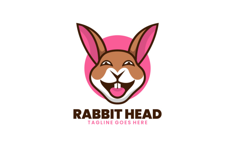 Rabbit Head Mascot Cartoon Logo Logo Template