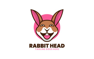 Rabbit Head Mascot Cartoon Logo