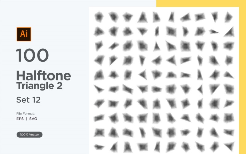 Triangle shape halftone background V2-100-12 Vector Graphic