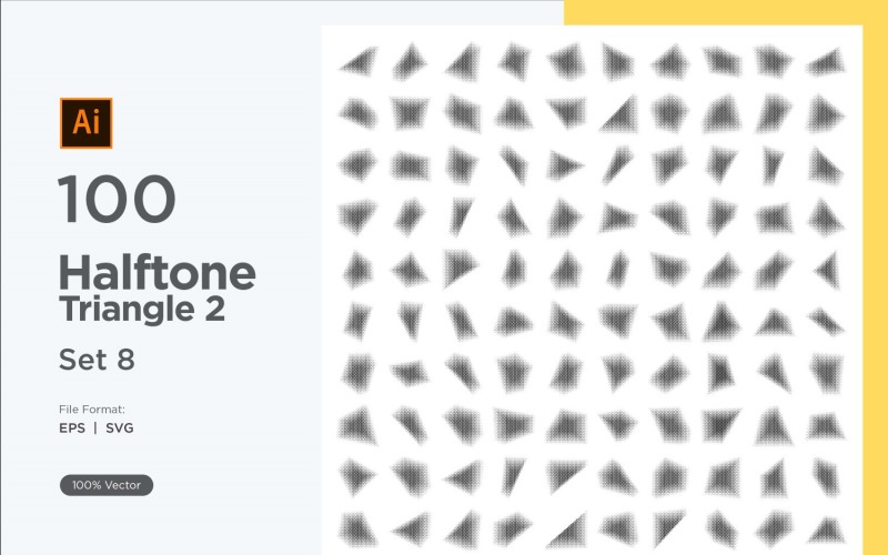 Triangle shape halftone background V2-100-8 Vector Graphic