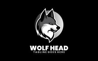Wolf Head Simple Mascot Logo 1