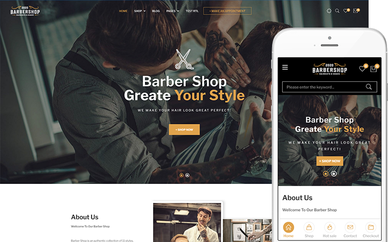 Barber - Barbershop & Hairdresser WooCommerce WordPress Theme