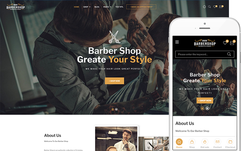 Barber - Barbershop & Hairdresser WooCommerce WordPress Theme WooCommerce Theme