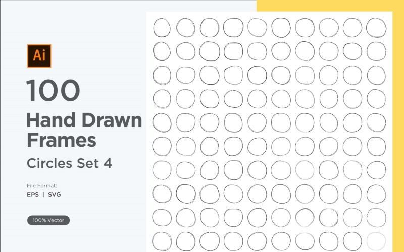 Hand Drawn Frame Circle 100-4 Vector Graphic