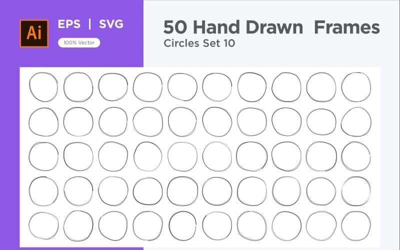 Hand Drawn Frame Circle 50-10 Vector Graphic