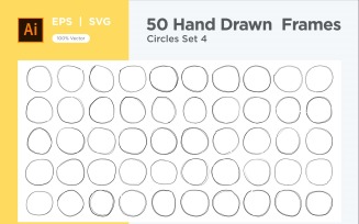 Hand Drawn Frame Circle 50-4