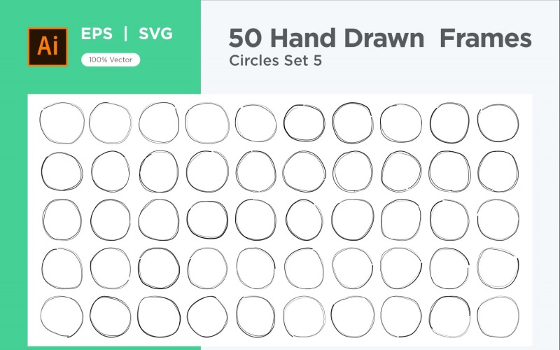 Hand Drawn Frame Circle 50-5 Vector Graphic