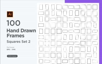 Hand Drawn Frame Square 100-2