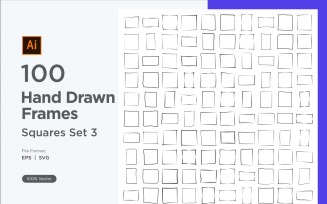 Hand Drawn Frame Square 100-3