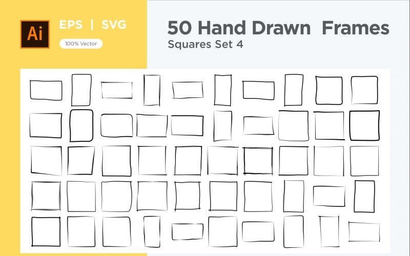 Hand Drawn Frame Square 50-4 Vector Graphic