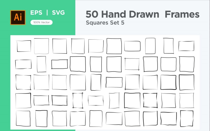 Hand Drawn Frame Square 50-5 Vector Graphic