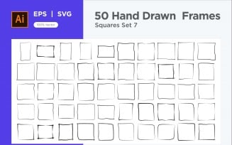 Hand Drawn Frame Square 50-7