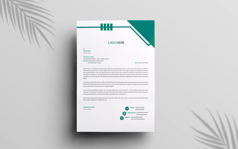 Minimal letterhead design template Corporate Identity