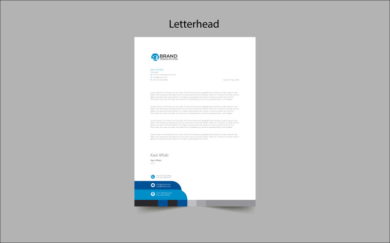 Modern Letterhead Pad Template Design Awesome Design one Corporate Identity