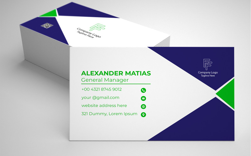 Personal or Office Business Card Template G88 Corporate Identity
